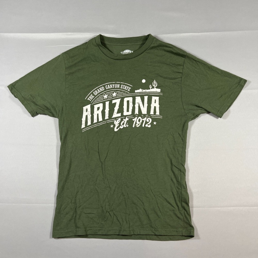 Home Free Arizona T Shirt Men Small Green Cotton The Grand Canyon State Graphics